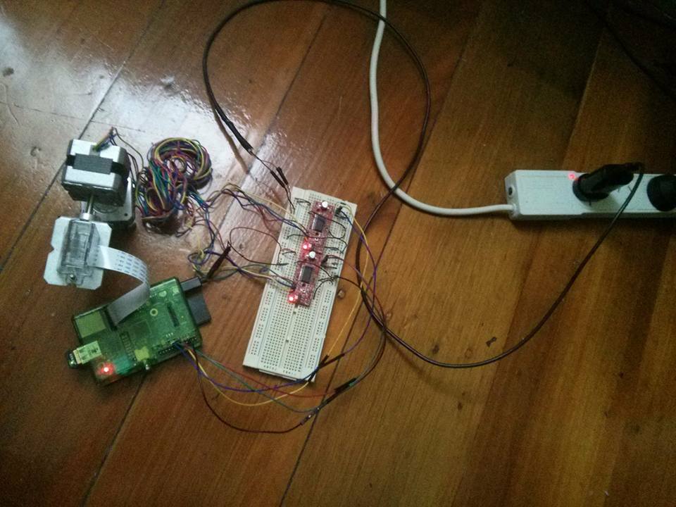 Remote controlled webcam using stepper motor websocket server